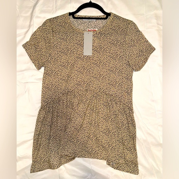 gaze Tops - Peplum Cheetah Print Top
